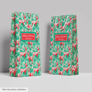 Farbige heiße rosa Magenta-preppy-Weihnachtstasche Mittlere Geschenktüte