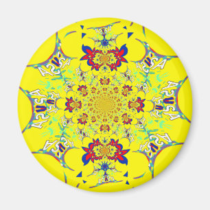 Farbige Helle Florale Damast-Design-Kunst Magnet