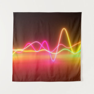 Farbige helle Neon-glühende grafische Equalizer. M Wandteppich