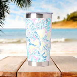 Farbige Helle Pastell-Farben Groovy Boho Abstrakte Thermobecher