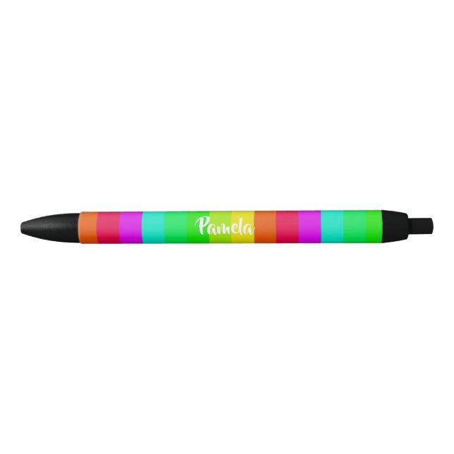 Farbige, helle Regenbogenlinien Kugelschreiber (Vorderseite)