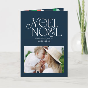 Farbige, helle, weihnachtliche, geometrische Noel- Feiertagskarte