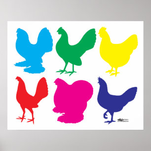 Farbige Hennen Poster