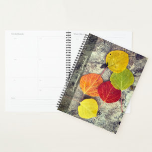 Farbige Herbstaspielen Blätter Foto Personalisiert Planer