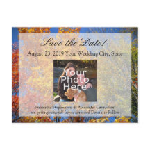 Farbige Herbstbäume Save the Date