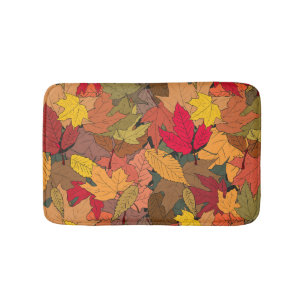 Farbige Herbstblätter Badematte