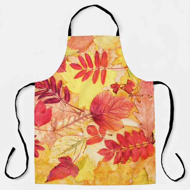 Farbige Herbstblätter. Baumgefallenes Laubmuster.  Schürze (Vorderseite)