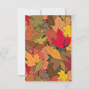 Farbige Herbstblätter Dankeskarte