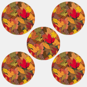 Farbige Herbstblätter Etiketten