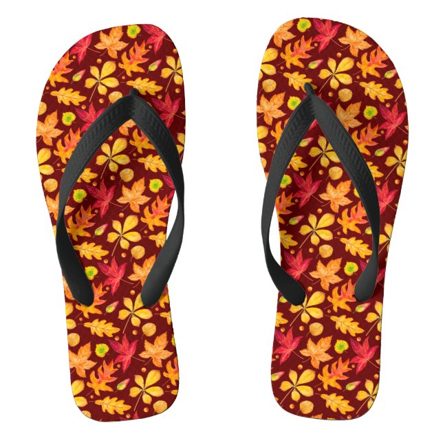 Farbige Herbstblätter Flip Flops (Fußbett)