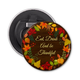 Farbige Herbstblätter für Erntedank Flaschenöffner