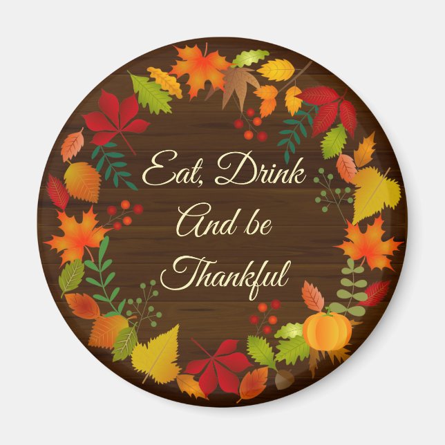 Farbige Herbstblätter für Erntedank Magnet (Vorne)