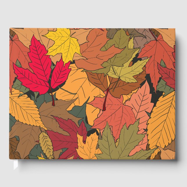 Farbige Herbstblätter Gästebuch (Vorderseite)