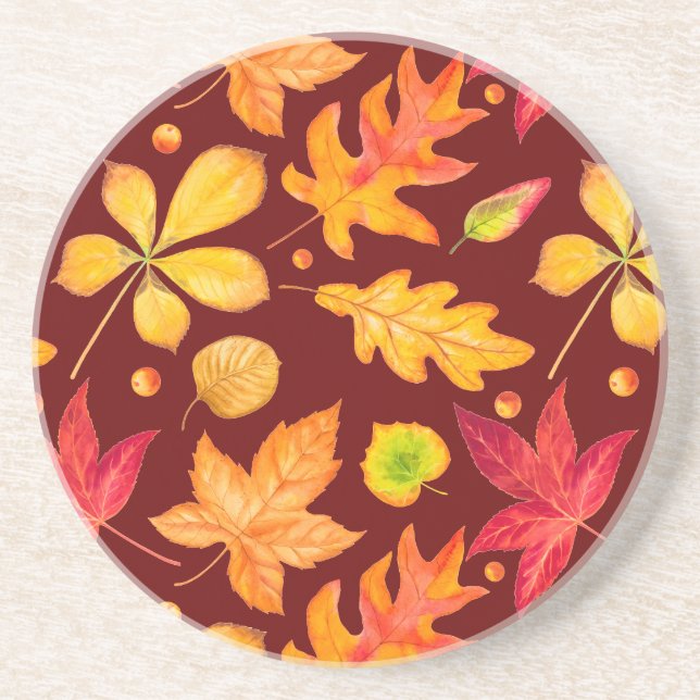 Farbige Herbstblätter Getränkeuntersetzer (Vorne)