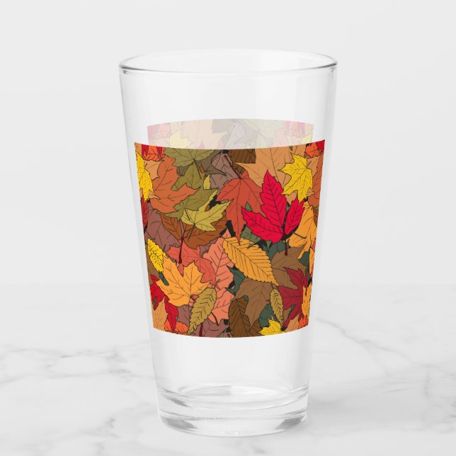 Farbige Herbstblätter Glas (Vorderseite)