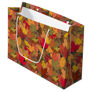 Farbige Herbstblätter Große Geschenktüte
