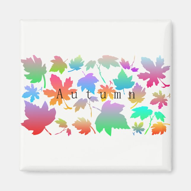 Farbige Herbstblätter Magnet (Vorne)