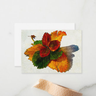 Farbige Herbstblätter Mitteilungskarte