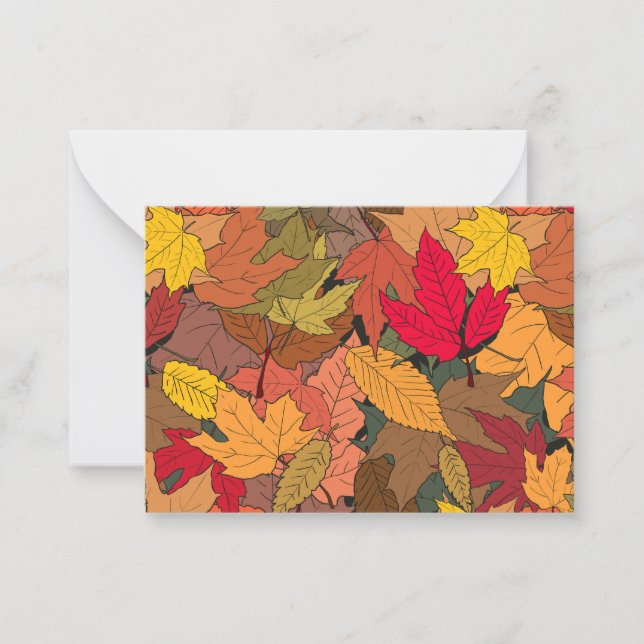 Farbige Herbstblätter Mitteilungskarte (Vorderseite)