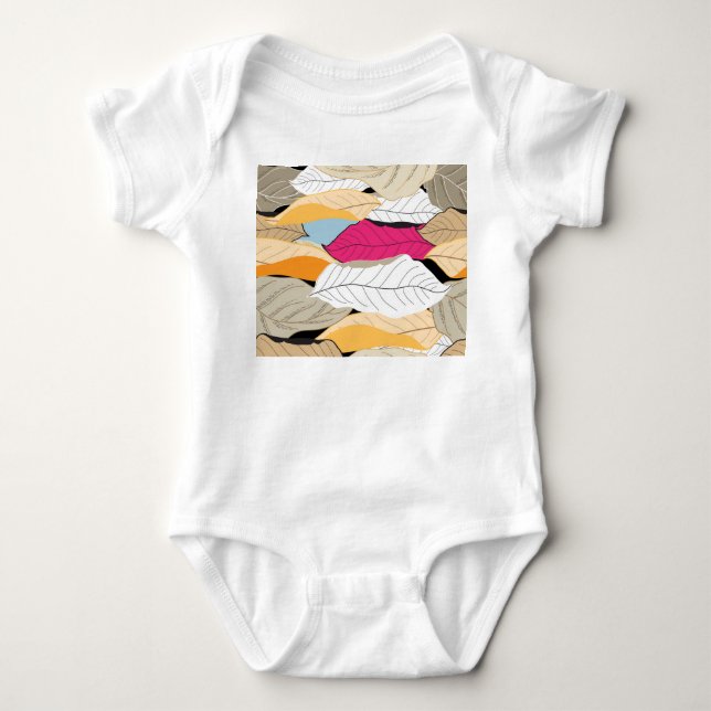 Farbige Herbstblätter, nahtloses Muster. Baby Strampler (Vorderseite)