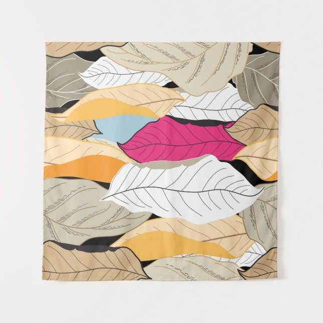 Farbige Herbstblätter, nahtloses Muster. Wandteppich (Vorderseite)