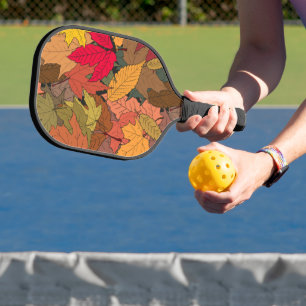 Farbige Herbstblätter Pickleball Schläger