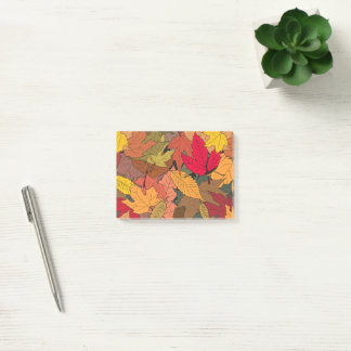 Farbige Herbstblätter Post-it Klebezettel