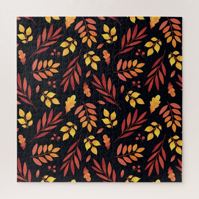 Farbige Herbstblätter Puzzle (Vertikal)