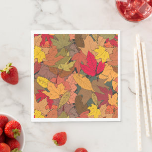 Farbige Herbstblätter Serviette