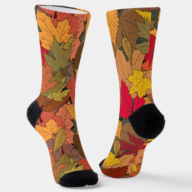 Farbige Herbstblätter Socken (Gewinkelt)