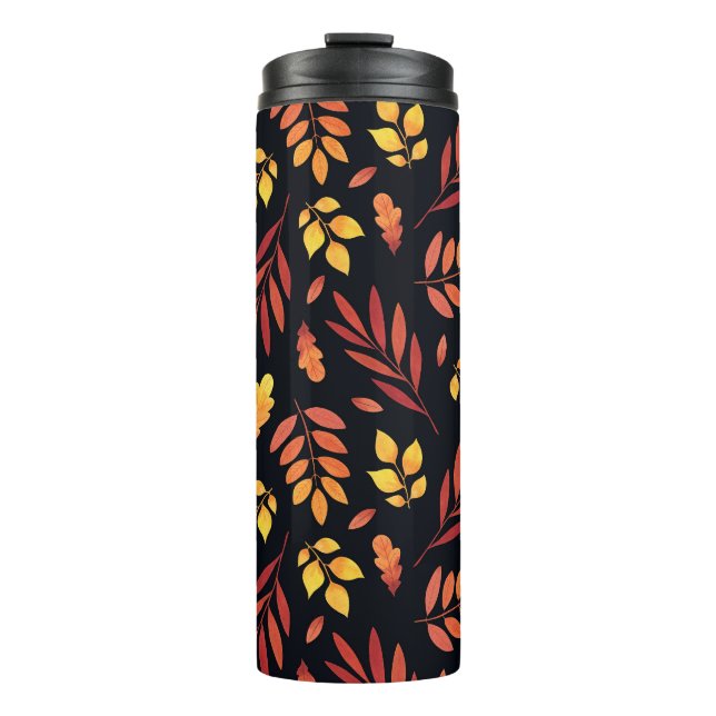 Farbige Herbstblätter Thermosbecher (Vorderseite)