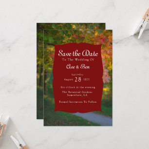 Farbige Herbstkarte Save the Date Einladung