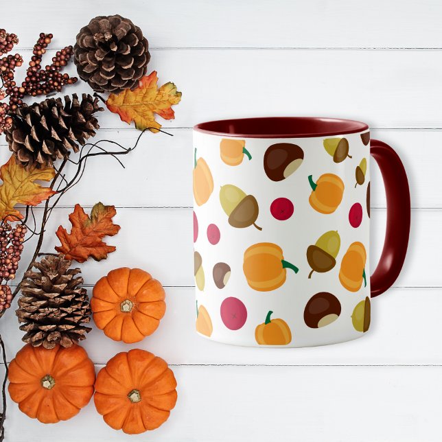 Farbige Herbstkugel Pumpkin Berries Muster Tasse (Von Creator hochgeladen)