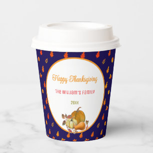 Farbige Herbstlaub Muster Erntedank Party Pappbecher