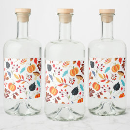 Farbige Herbstlaube Alkoholflaschenetikett