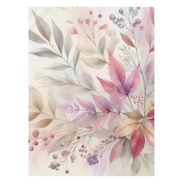 Farbige Herbstlaube Aquarellfarben, Pastellfarben Tischdecke (Vorderseite)