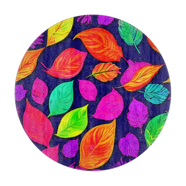 Farbige Herbstlaube Kunstwerk Schneidebrett (Vorderseite)
