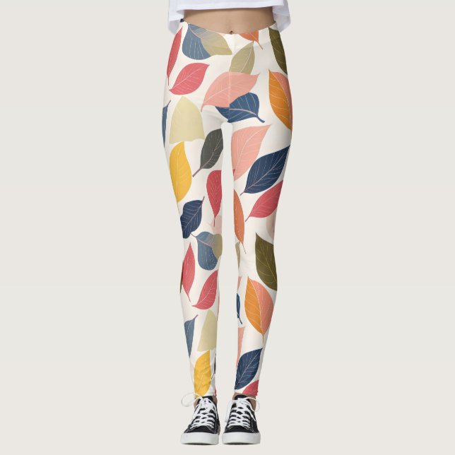 Farbige Herbstlaube Leggings (Vorderseite)