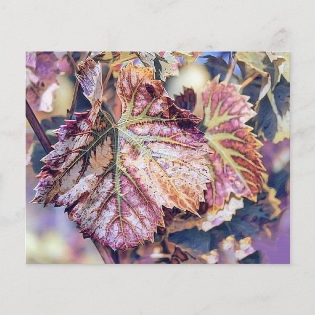 Farbige Herbstlaube mit Herbstfarben Aquarell (Vorderseite)