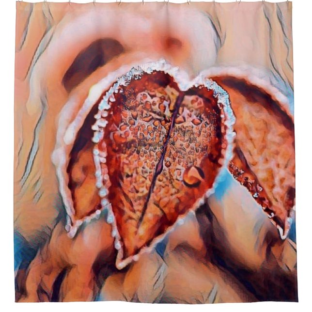 Farbige Herbstlaube mit Herbstfarben Aquarell Duschvorhang (Vorderseite)