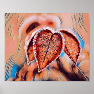 Farbige Herbstlaube mit Herbstfarben Aquarell Poster