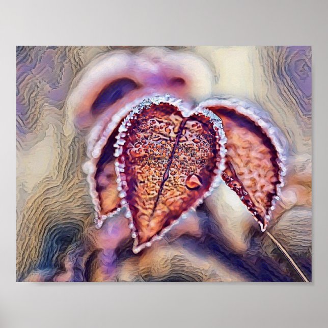 Farbige Herbstlaube mit Herbstfarben Aquarell Poster (Vorne)