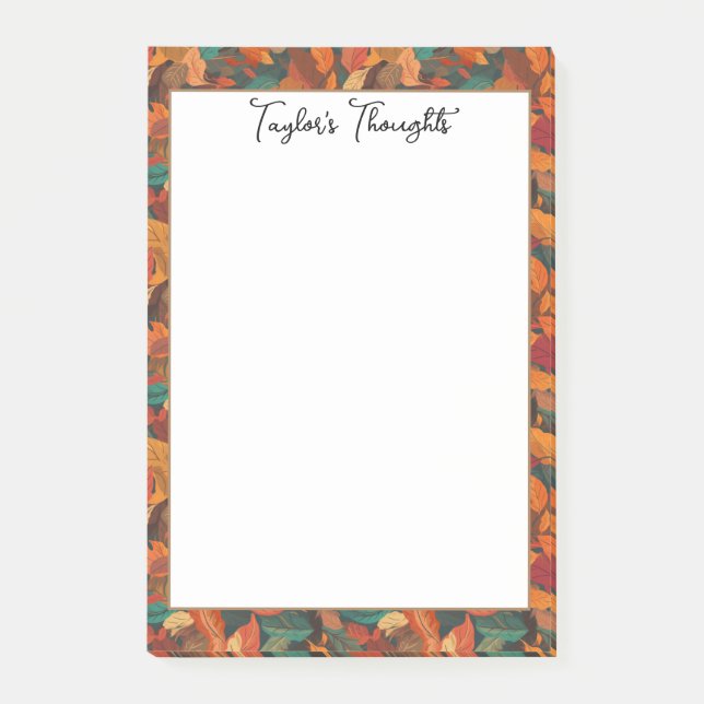 Farbige Herbstlaube Post-it Klebezettel (Vorderseite)
