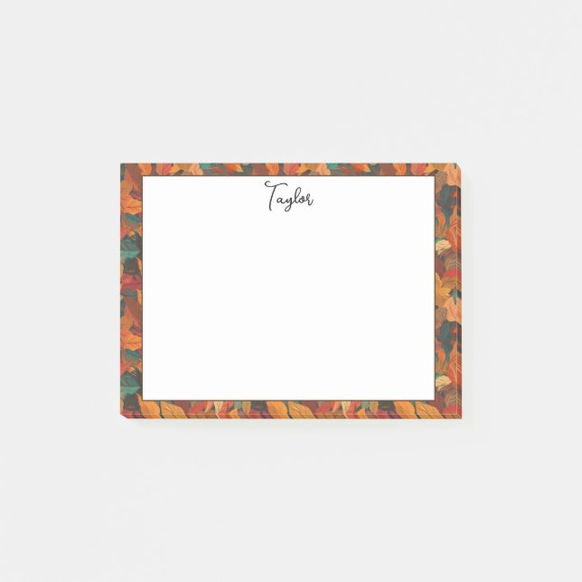 Farbige Herbstlaube Post-it Klebezettel (Vorderseite)
