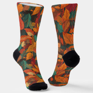 Farbige Herbstlaube Socken