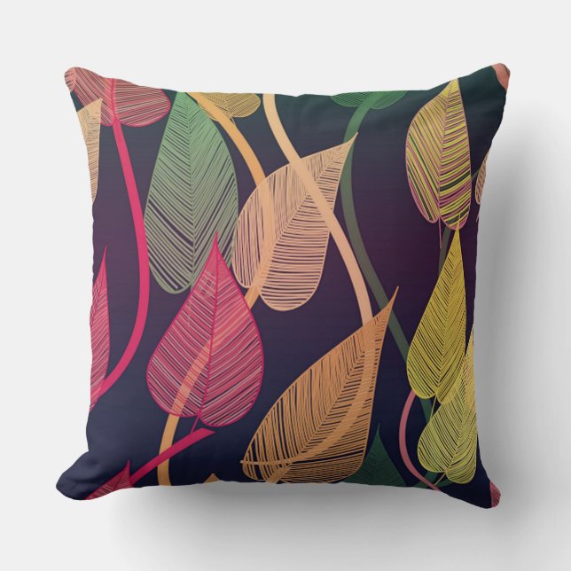 Farbige Herbstleaves Pattern Kissen Throw (Vorderseite)