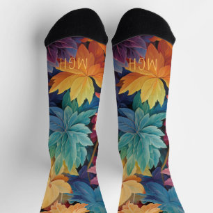 Farbige Herbstleere lassen benutzerdefinierte Mono Socken