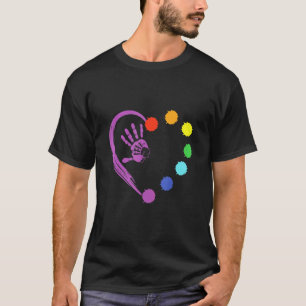 Farbige Herz-Chakra-Liebe-Meditation-Yoga-Balance T-Shirt