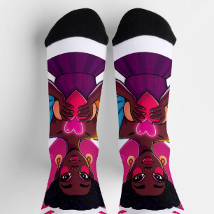 Farbige Herz-Mädchen-Socken – Süßes Kunstdesign Socken