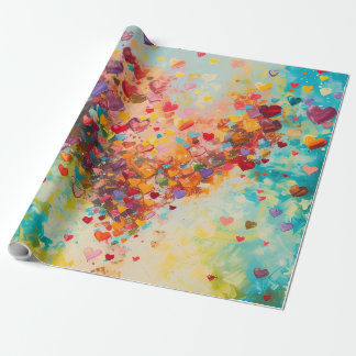 Farbige Herzen malen Kunst romantische Liebe Geschenkpapier